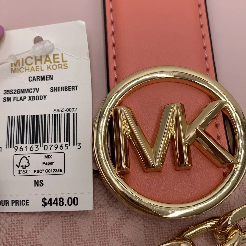 MICHAEL KORS CARMEN SMALL FLAP XBODY SHERBERT MULTI COLOR